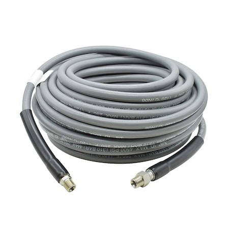 Interstate Pneumatics Pressure Washer Steel Braided Gray Rubber Hose  WP 4500 PSI - 3/8 Inch x 100ft PW7211